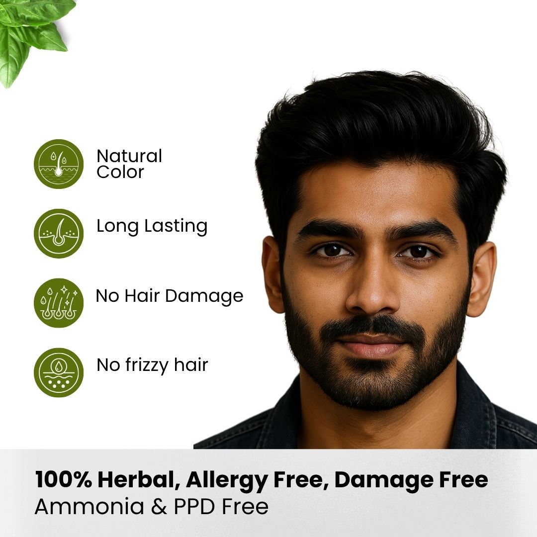 Herbal Hair & Beard Color | Black | NO AMMONIA | 50g