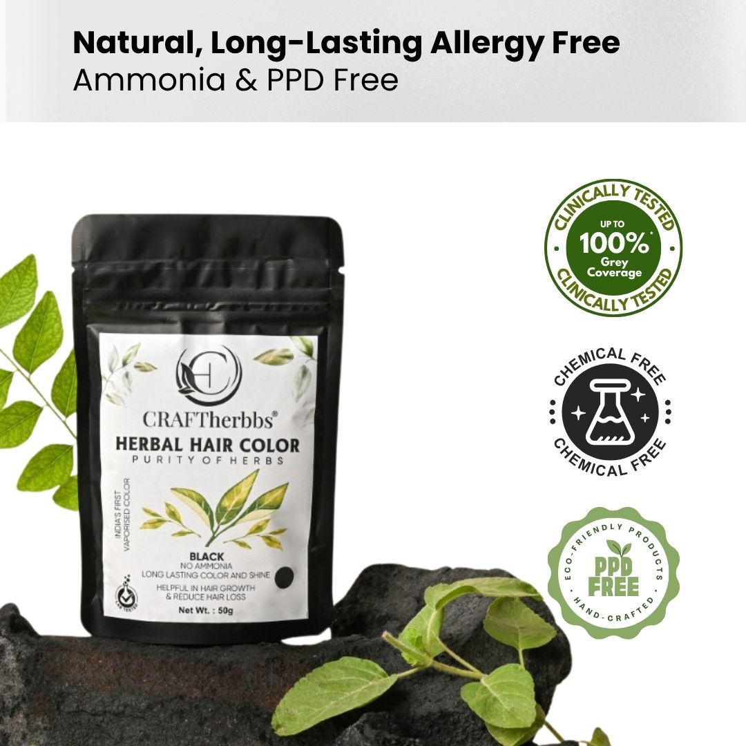 Herbal Hair & Beard Color | Black | NO AMMONIA | 50g
