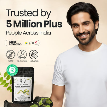 Herbal Hair & Beard Color | Black | NO AMMONIA | 50g