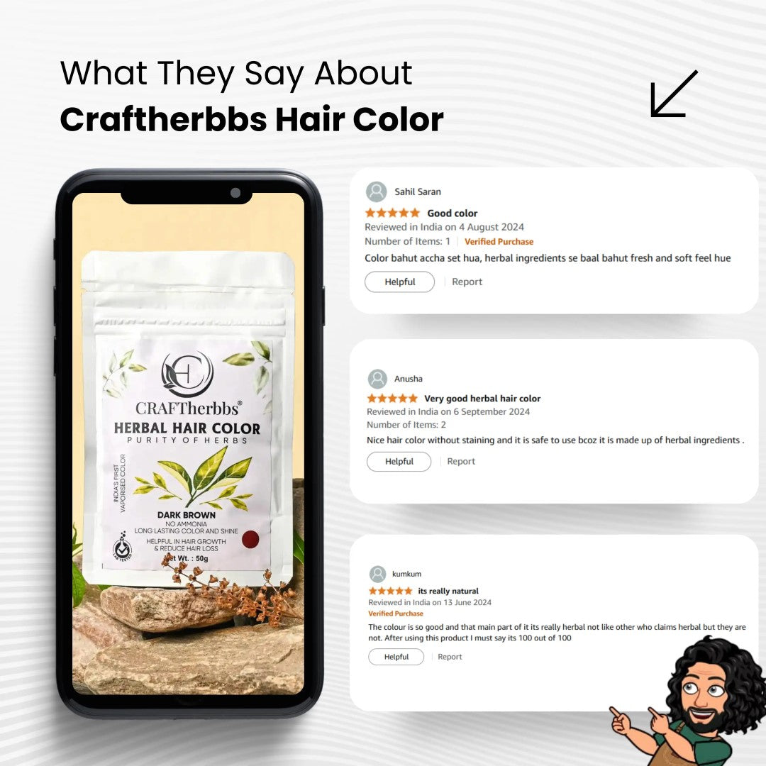 Herbal Beard & Hair Color - Brown |NO AMMONIA|50g