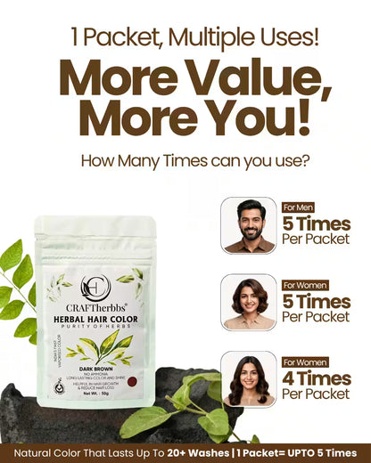 Herbal Beard & Hair Color - Brown |NO AMMONIA|50g