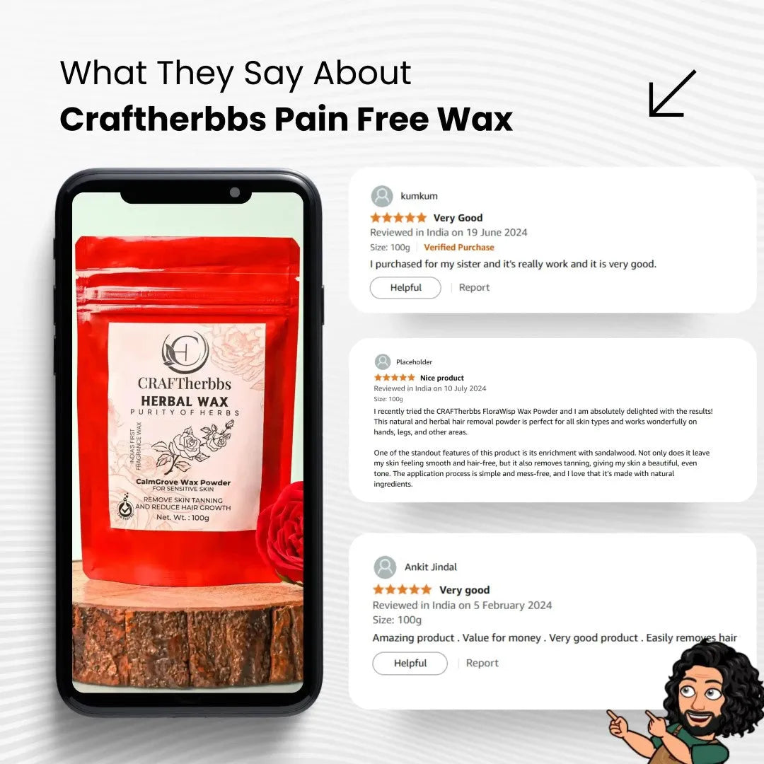 Herbal CalmGrove PAIN FREE Full Body Wax Powder | 100g