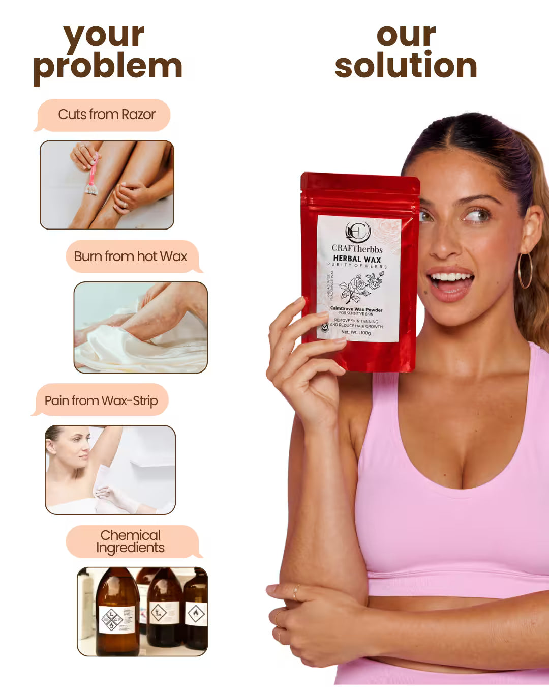 Herbal CalmGrove PAIN FREE Full Body Wax Powder | 100g