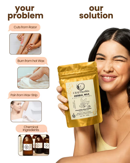 Herbal FloraWisp Pain Free Full Body Wax Powder | 100g