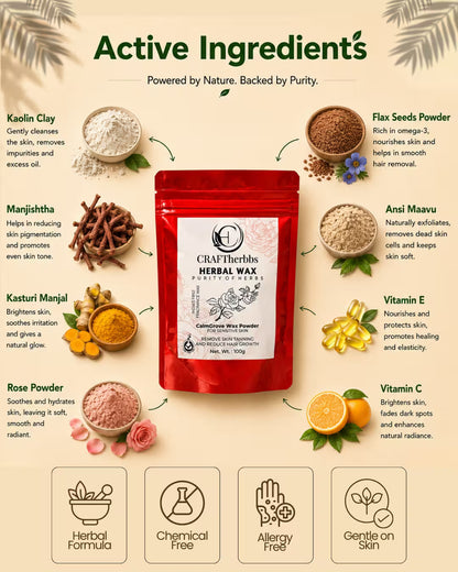 Herbal CalmGrove PAIN FREE Full Body Wax Powder | 100g