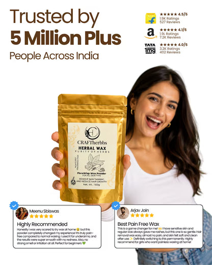 Herbal FloraWisp Pain Free Full Body Wax Powder | 100g