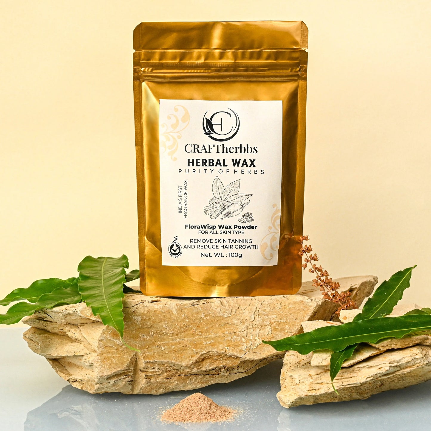 Herbal FloraWisp Pain Free Full Body Wax Powder | 100g