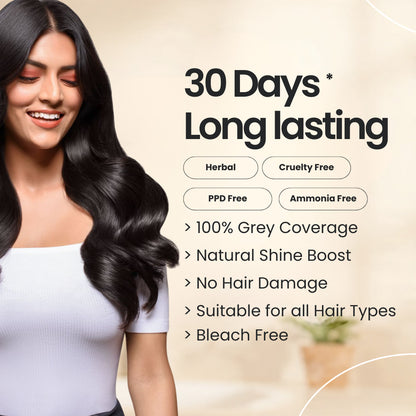 Herbal Hair & Beard Color | Black | NO AMMONIA | 50g