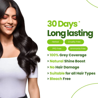 Herbal Hair & Beard Color | Black | NO AMMONIA | 50g