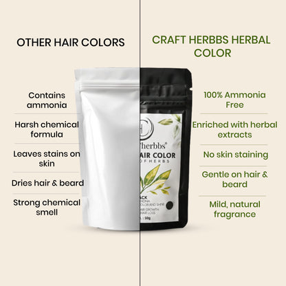 Herbal Hair & Beard Color | Black | NO AMMONIA | 50g