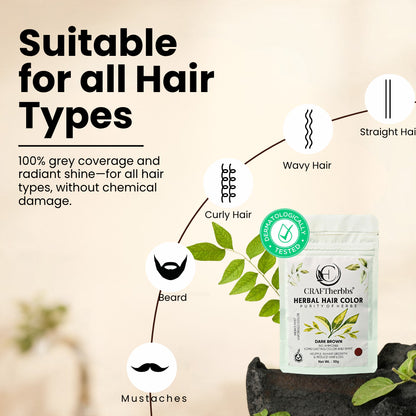 Herbal Beard & Hair Color - Brown |NO AMMONIA|50g