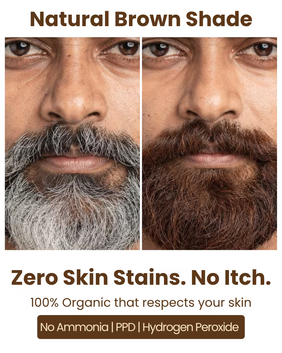 Herbal Beard & Hair Color - Brown |NO AMMONIA|50g