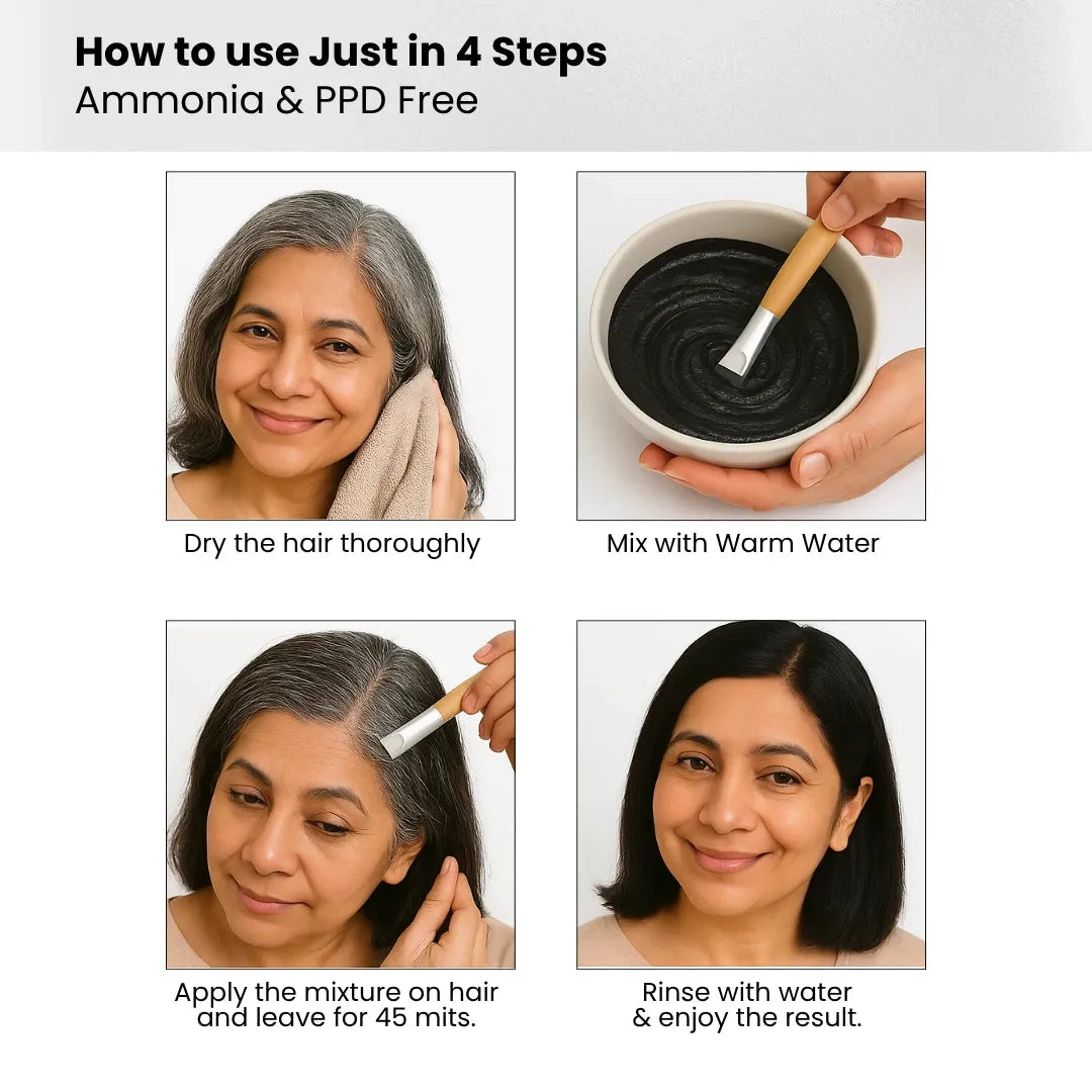 Herbal Hair & Beard Color | Black | NO AMMONIA | 50g