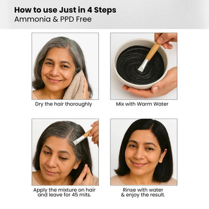 Herbal Hair & Beard Color | Black | NO AMMONIA | 50g