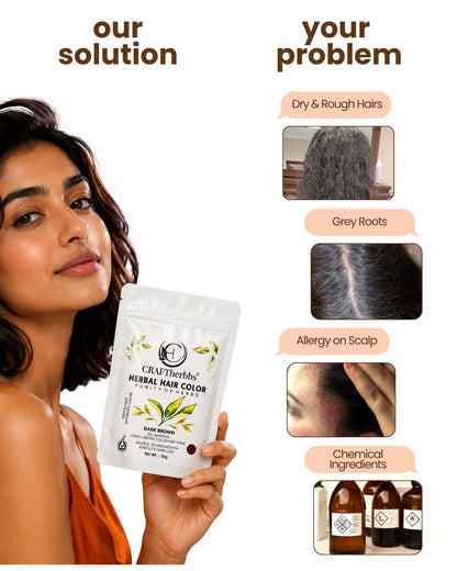 Herbal Beard & Hair Color - Brown |NO AMMONIA|50g