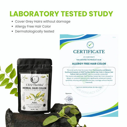 Herbal Hair & Beard Color | Black | NO AMMONIA | 50g